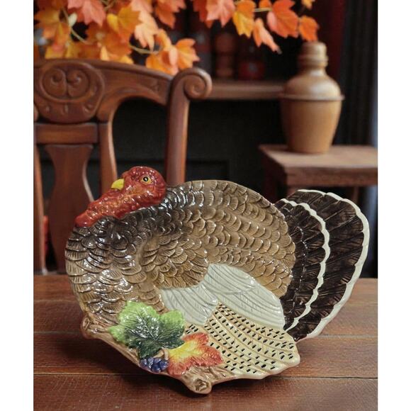 Fitz and Floyd Omnibus Harvest Fowl Collection 1994 Canape or Decorative Plate - Picture 2 of 6